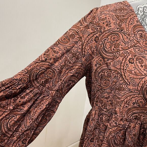 Rachel Ashwell Paisley Dress Womens Small Boho‎ Ruffle Hem Prairie Cottage Core - Picture 3 of 6